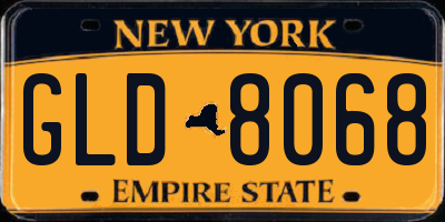 NY license plate GLD8068