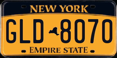 NY license plate GLD8070