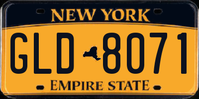 NY license plate GLD8071