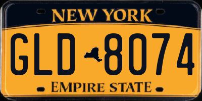NY license plate GLD8074