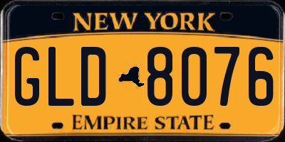 NY license plate GLD8076