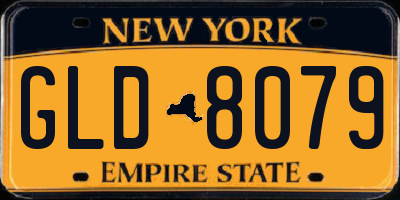 NY license plate GLD8079