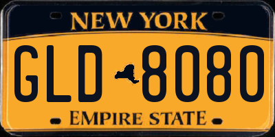 NY license plate GLD8080