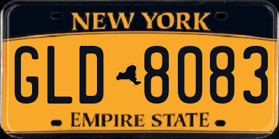 NY license plate GLD8083