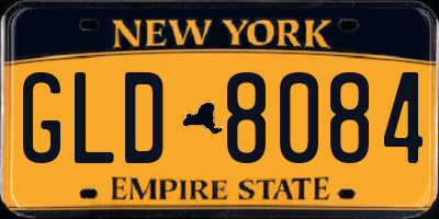 NY license plate GLD8084