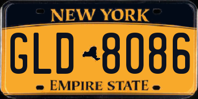 NY license plate GLD8086