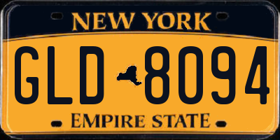 NY license plate GLD8094