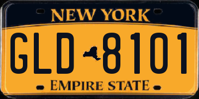 NY license plate GLD8101