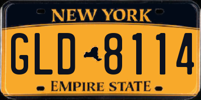 NY license plate GLD8114