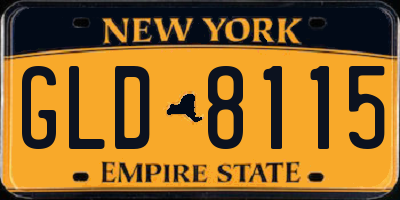 NY license plate GLD8115