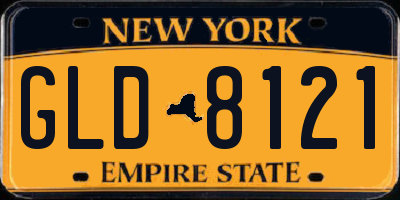 NY license plate GLD8121