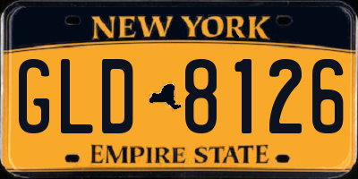 NY license plate GLD8126
