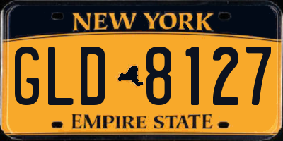 NY license plate GLD8127