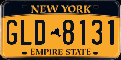 NY license plate GLD8131