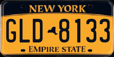 NY license plate GLD8133