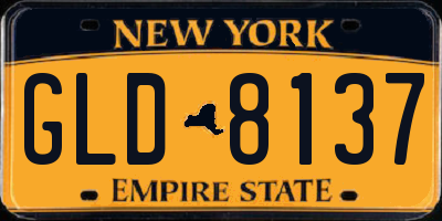 NY license plate GLD8137