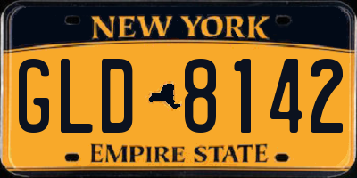 NY license plate GLD8142