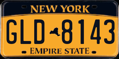 NY license plate GLD8143