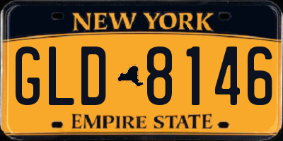 NY license plate GLD8146