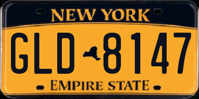 NY license plate GLD8147