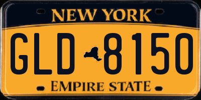 NY license plate GLD8150