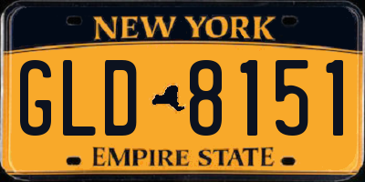 NY license plate GLD8151