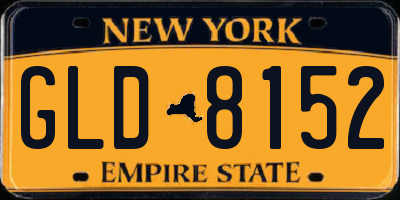NY license plate GLD8152