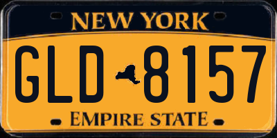 NY license plate GLD8157