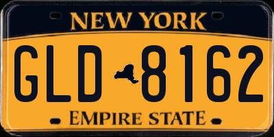 NY license plate GLD8162