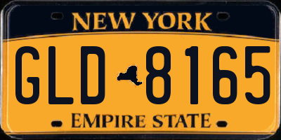 NY license plate GLD8165