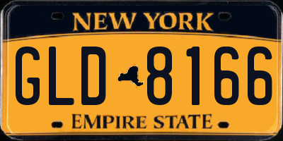 NY license plate GLD8166
