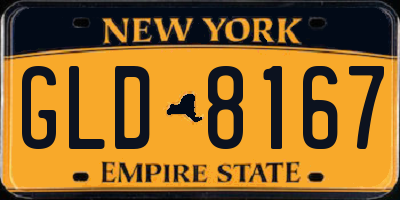 NY license plate GLD8167