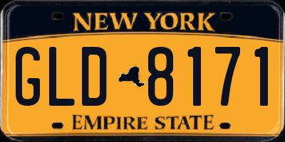 NY license plate GLD8171