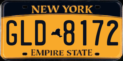 NY license plate GLD8172