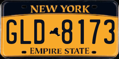 NY license plate GLD8173