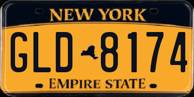 NY license plate GLD8174