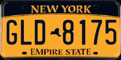 NY license plate GLD8175