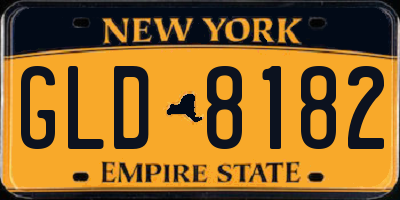 NY license plate GLD8182