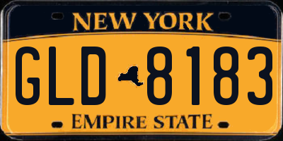 NY license plate GLD8183