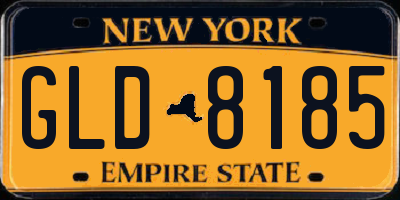 NY license plate GLD8185