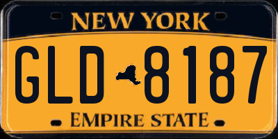 NY license plate GLD8187