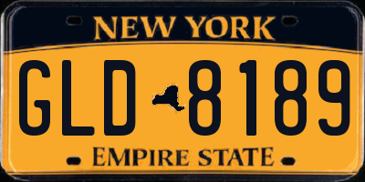 NY license plate GLD8189