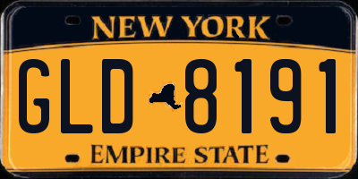 NY license plate GLD8191