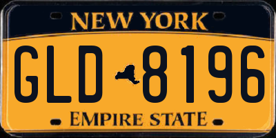 NY license plate GLD8196