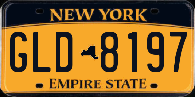 NY license plate GLD8197