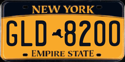 NY license plate GLD8200