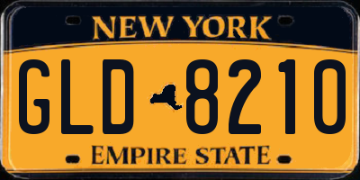 NY license plate GLD8210