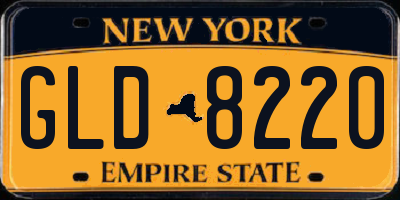 NY license plate GLD8220
