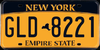NY license plate GLD8221