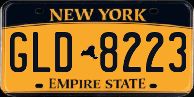 NY license plate GLD8223